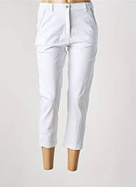 Pantacourt stretch taille normale blanc CHRISTINE LAURE femme