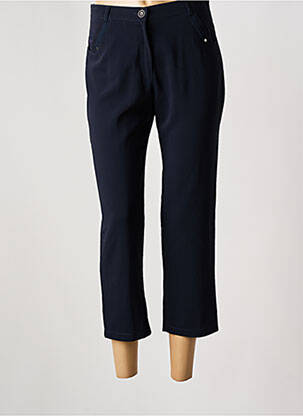 Pantacourt coupe droite taille normale bleu CHRISTINE LAURE femme