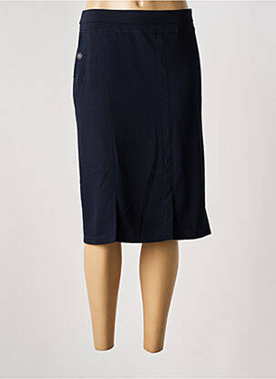Jupe mi-longue coupe droite bleu CHRISTINE LAURE femme