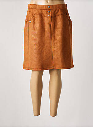Jupe mi-longue marron GUY DUBOUIS pour femme