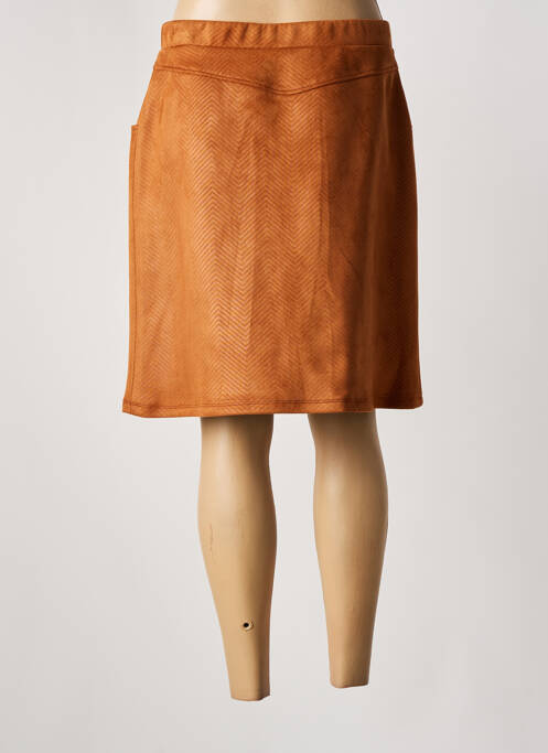 Jupe mi-longue marron GUY DUBOUIS pour femme