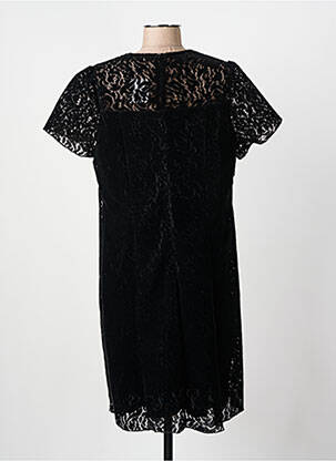 Robe mi-longue fermeture zippée au dos manches courtes noir CHRISTINE LAURE femme