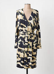 Robe mi-longue manches longues manches longues beige K-DESIGN femme