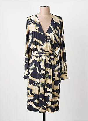 Robe mi-longue manches longues manches longues beige K-DESIGN femme