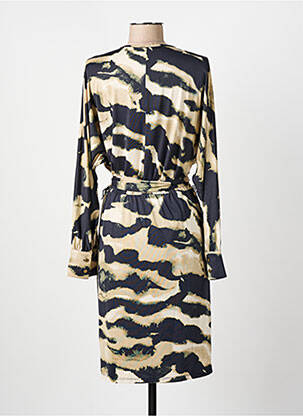 Robe mi-longue manches longues manches longues beige K-DESIGN femme