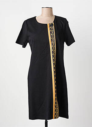 Robe mi-longue manches courtes manches courtes noir PAUL BRIAL femme
