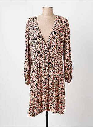 Robe courte manches longues manches longues rose C'EST BEAU LA VIE femme