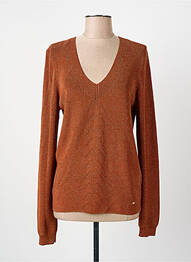 Pull coupe cintrée manches longues orange CHRISTINE LAURE femme