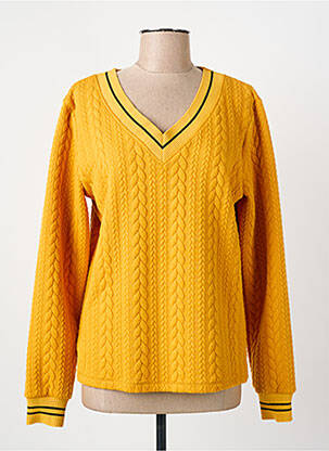 Pull coupe cintrée manches longues jaune PAUL BRIAL femme
