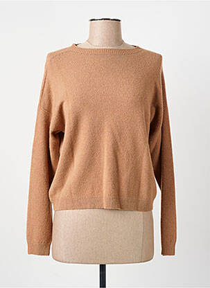 Pull col bateau manches longues marron CARTA LIBERA femme