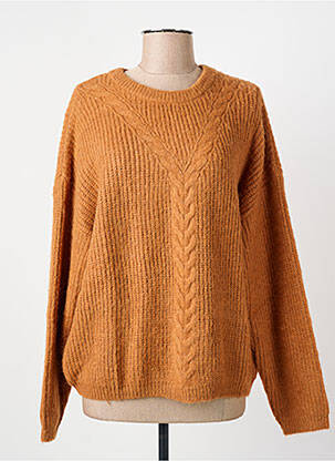 Pull stretch manches longues marron C'EST BEAU LA VIE femme