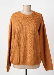 Pull stretch manches longues marron C'EST BEAU LA VIE femme