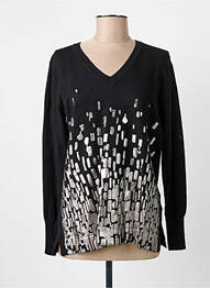 Pull coupe cintrée manches longues noir SCORZZO femme