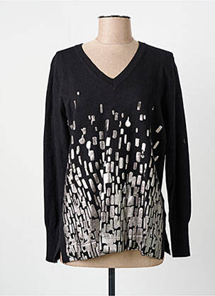 Pull coupe cintrée manches longues noir SCORZZO femme