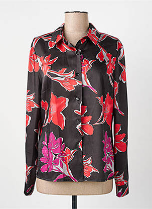 Chemisier imprimé fleurs manches longues noir ESTEL COLLECTION femme