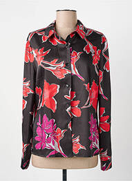 Chemisier imprimé fleurs manches longues noir ESTEL COLLECTION femme