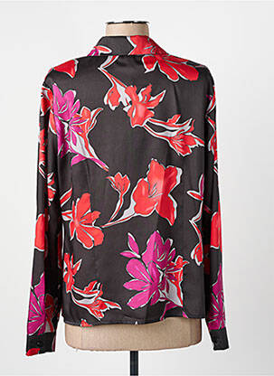 Chemisier imprimé fleurs manches longues noir ESTEL COLLECTION femme