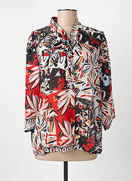 Blouse imprimé fleurs manches 3/4 rouge CHRISTINE LAURE femme