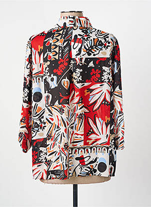 Blouse imprimé fleurs manches 3/4 rouge CHRISTINE LAURE femme