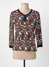 T-shirt imprimé fantaisie manches 3/4 orange CHRISTINE LAURE femme