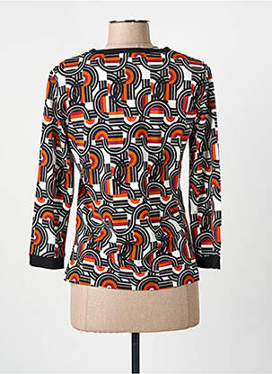 T-shirt manches 3/4 manches 3/4 orange CHRISTINE LAURE femme