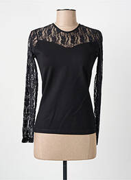 Top tissage jersey manches longues noir JULIE GUERLANDE femme