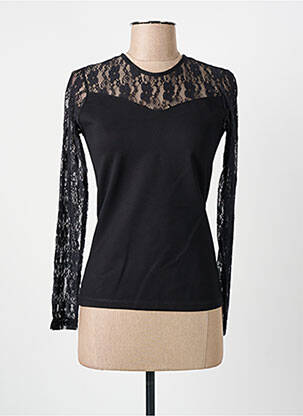 Top tissage jersey manches longues noir JULIE GUERLANDE femme