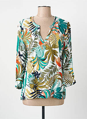 Blouse manches 3/4 manches 3/4 vert CHRISTINE LAURE femme
