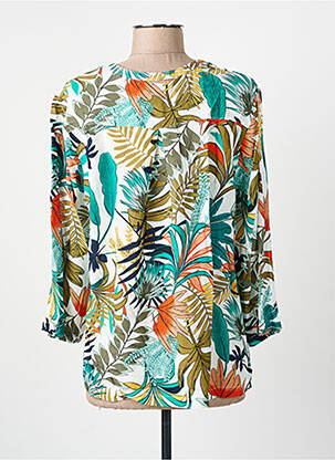 Blouse manches 3/4 manches 3/4 vert CHRISTINE LAURE femme