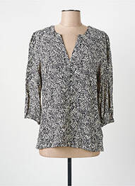 Blouse imprimé fleurs manches 3/4 noir C'EST BEAU LA VIE femme