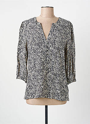Blouse imprimé fleurs manches 3/4 noir C'EST BEAU LA VIE femme