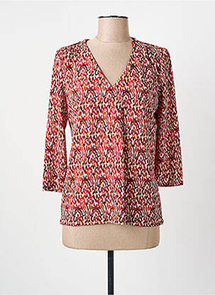 Top tissage crêpe manches 3/4 rouge JULIE GUERLANDE femme