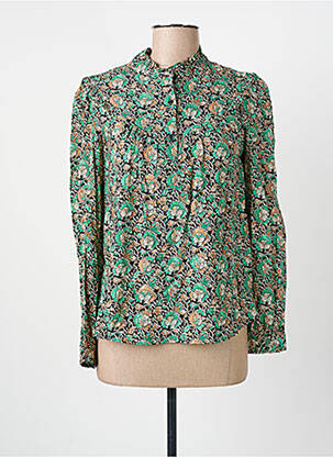 Blouse tissage popeline manches longues vert C'EST BEAU LA VIE femme