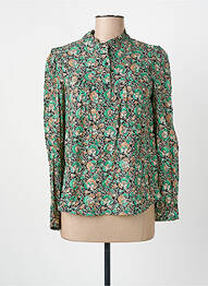 Blouse imprimé fleurs manches longues vert C'EST BEAU LA VIE femme