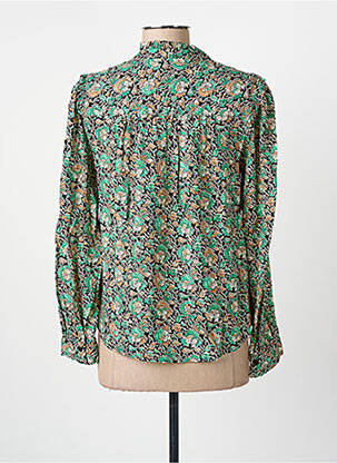 Blouse tissage popeline manches longues vert C'EST BEAU LA VIE femme
