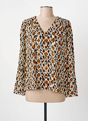 Blouse tissage popeline manches longues beige C'EST BEAU LA VIE femme