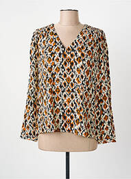 Blouse poignets boutonnés avec fente manches longues beige C'EST BEAU LA VIE femme