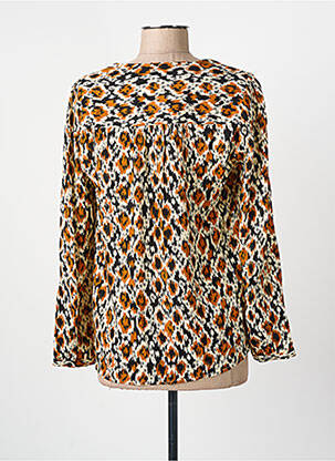 Blouse tissage popeline manches longues beige C'EST BEAU LA VIE femme