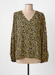Blouse imprimé fleurs manches longues noir C'EST BEAU LA VIE femme