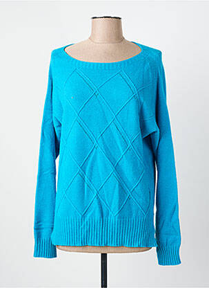 Pull stretch manches longues bleu L'ATELIER D'ANNA femme