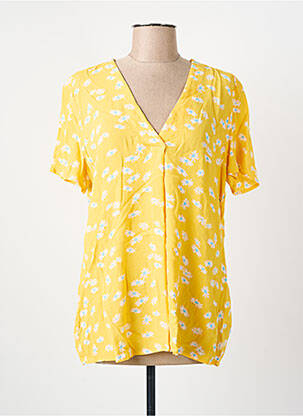 Blouse imprimé fleurs manches courtes jaune ESPRIT femme