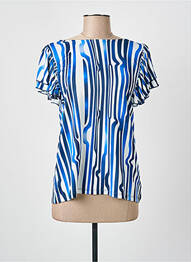 Top tissage jersey manches courtes bleu SCORZZO femme