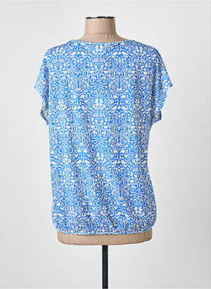 Blouse imprimé fleurs manches courtes bleu JULIE GUERLANDE femme