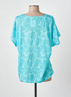 T-shirt sérigraphie avec strass manches courtes bleu CHRISTINE LAURE femme