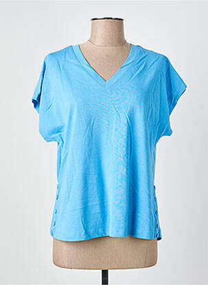 T-shirt coupe droite manches courtes bleu MD'M femme