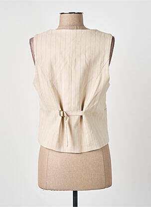 Gilet sans manche poches beige K-DESIGN femme