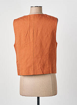 Gilet sans manche poches orange C'EST BEAU LA VIE femme