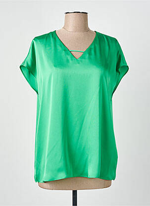 Top coupe fluide manches courtes vert JOSEPH RIBKOFF femme
