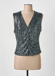 Top col v sans manche argent VERA MONT femme