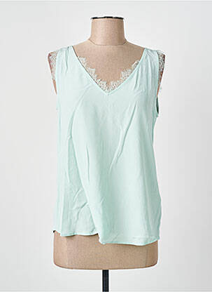 Top coupe cintrée sans manche vert ESPRIT femme
